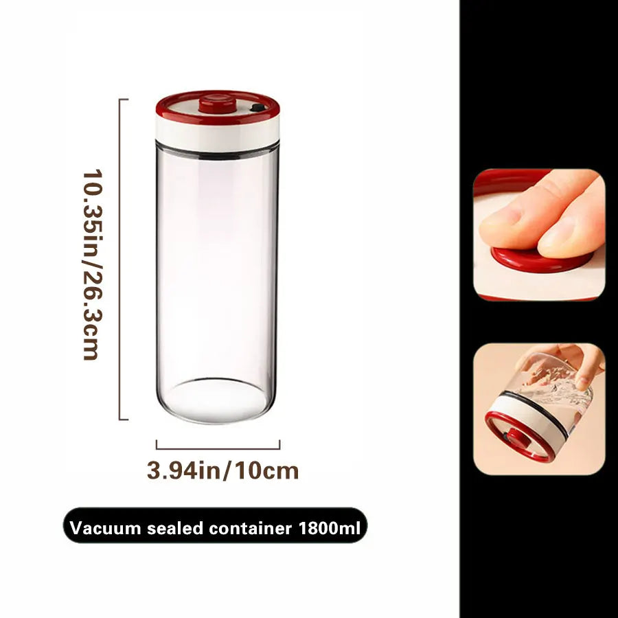 Coffee Sealed Jar, Negative Pressure Vacuum Jar, Glass Storage Jar, Tea, Grains, and Miscellaneous Grains Storage Jar