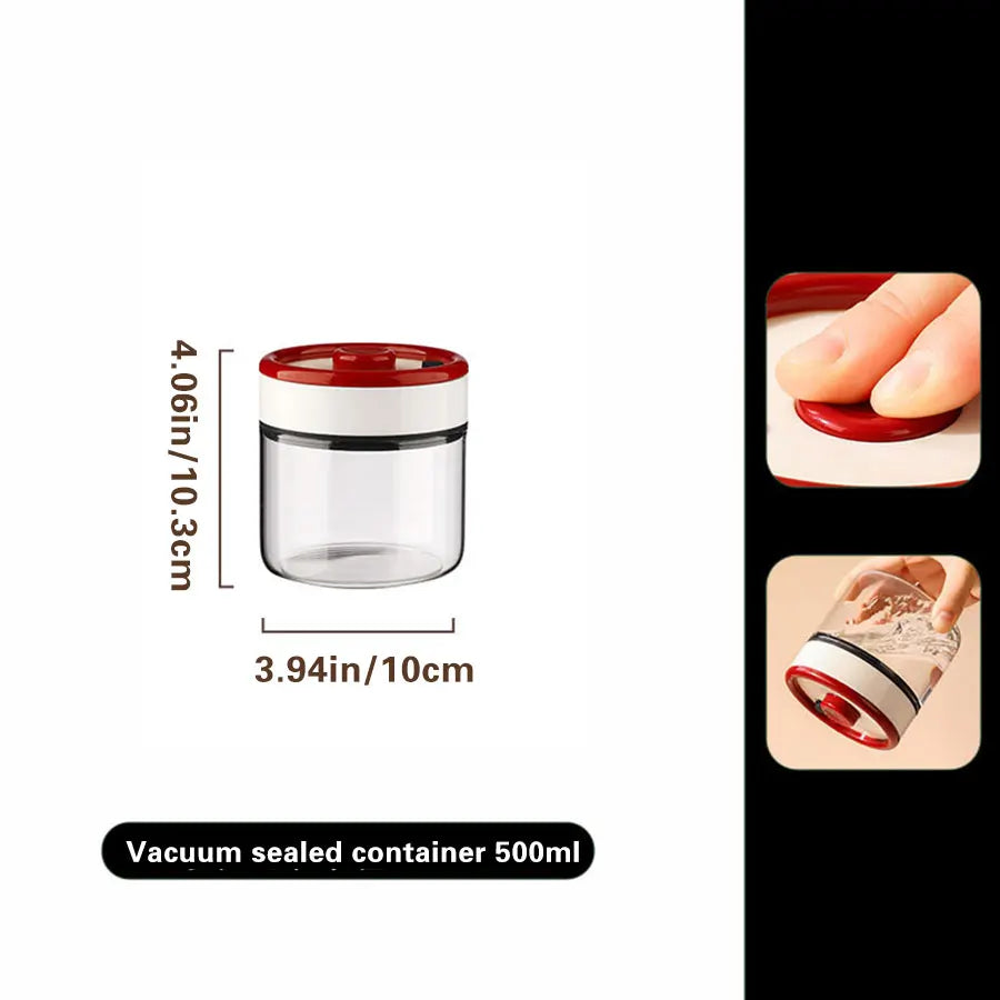 Coffee Sealed Jar, Negative Pressure Vacuum Jar, Glass Storage Jar, Tea, Grains, and Miscellaneous Grains Storage Jar
