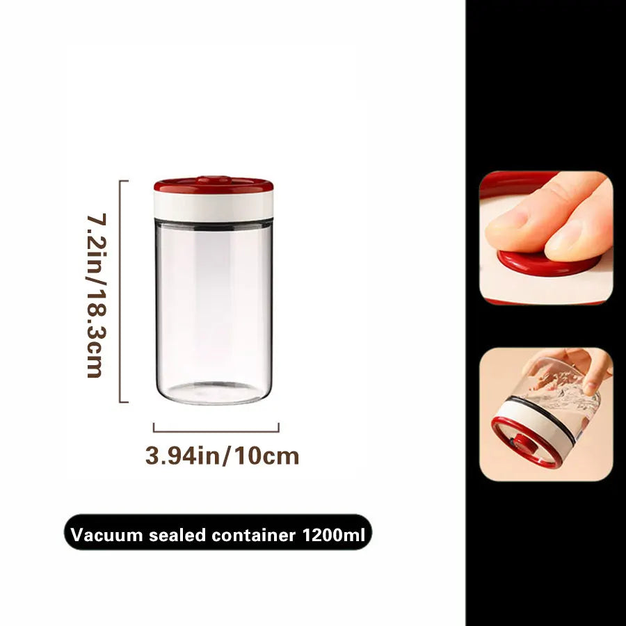 Coffee Sealed Jar, Negative Pressure Vacuum Jar, Glass Storage Jar, Tea, Grains, and Miscellaneous Grains Storage Jar