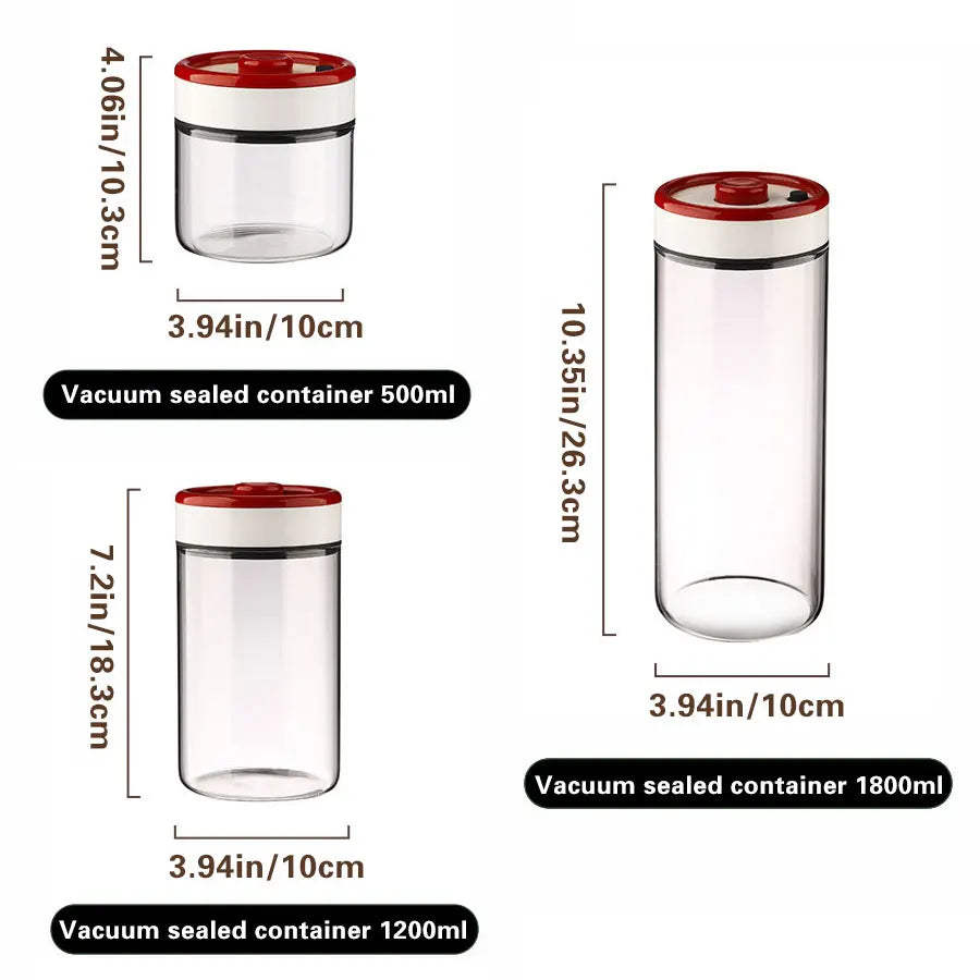 Coffee Sealed Jar, Negative Pressure Vacuum Jar, Glass Storage Jar, Tea, Grains, and Miscellaneous Grains Storage Jar