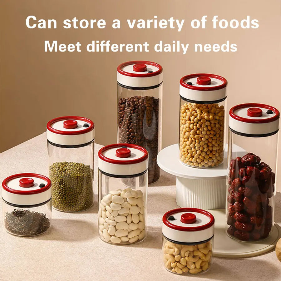 Coffee Sealed Jar, Negative Pressure Vacuum Jar, Glass Storage Jar, Tea, Grains, and Miscellaneous Grains Storage Jar